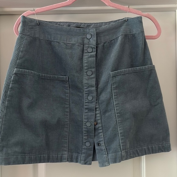 Blue Corduroy Snap-Front Skirt TRUTH BY REPUBLIC Size 6 - Picture 1 of 15